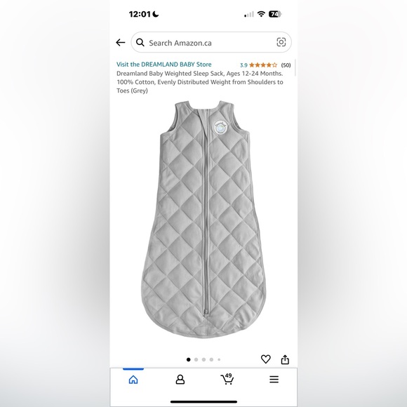 Dream land sleep sack and like new condition only used a few times - Picture 1 of 2